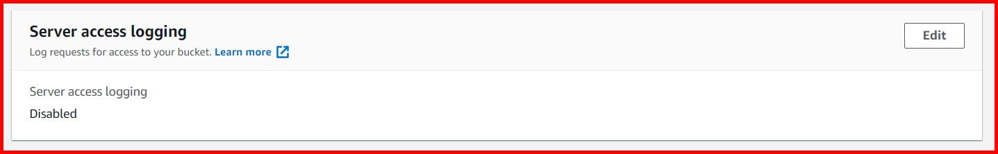 Picture showing the section to enable server access log